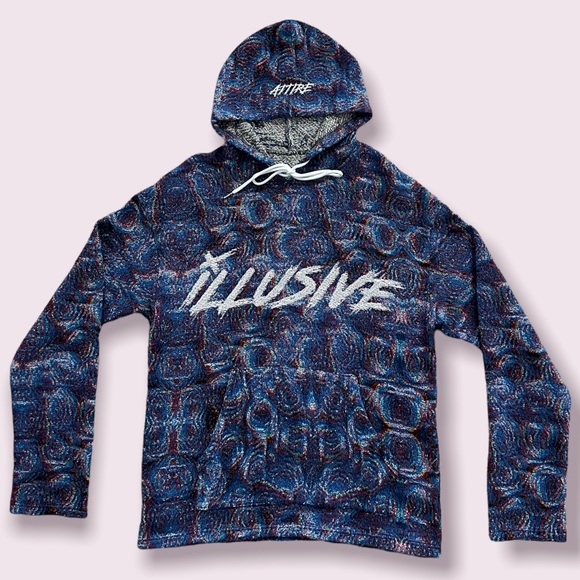 “Blue Rose Tapestry Hoodie” - Picture 3 of 4